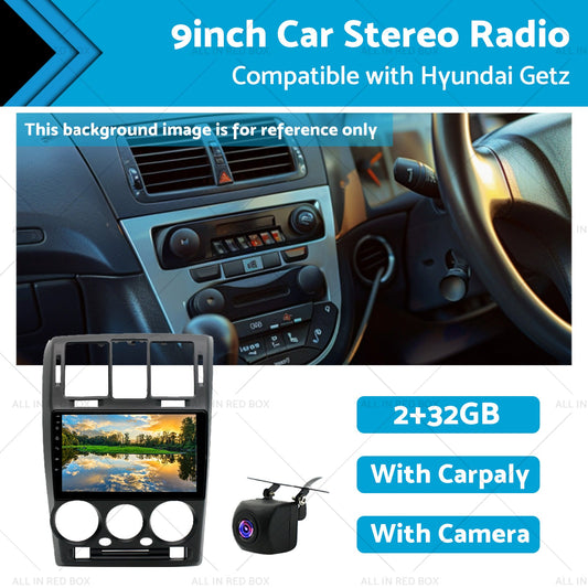 32GB 9in Car Radio Stereo Apple Android 13 w or Cam For Suitable for Hyundai Getz-0