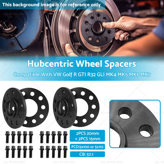 4 15mm 20mm Wheel Spacers Suitable For VW Golf MK4 MK5 MKV MK6 MK7 GTI R32 GLI-0