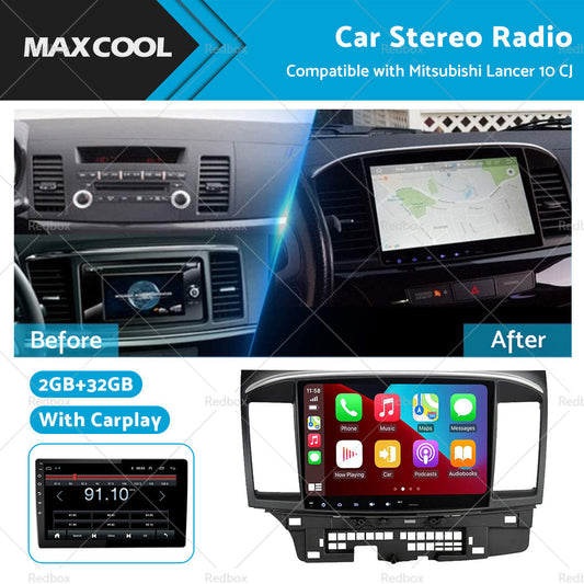 32GB 10. 1inch Carplay Radio Head Unit GPS Navi Suitable for Mitsubishi Lancer 10 CJ-0