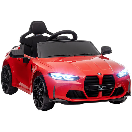 12V BMW Licensed Kids Car, with Easy Transport, Remote Control, Suspension, Music, Horn, LED Lights, Red-0